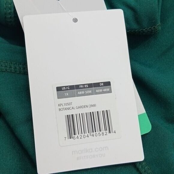 Marika Leggings Womens Plus Size 1X Activewear Green Curves High Waist Workout - Picture 7 of 7